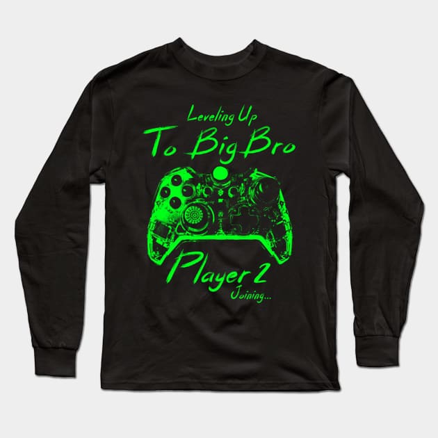 I Leveled Up To Big Bro Gamer New Brother Long Sleeve T-Shirt by cedricchungerxc